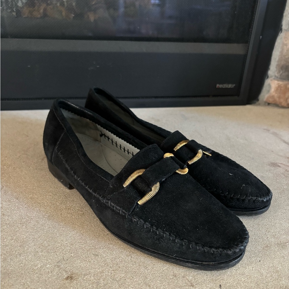 Lorenzo Banfi Black Suede Loafers